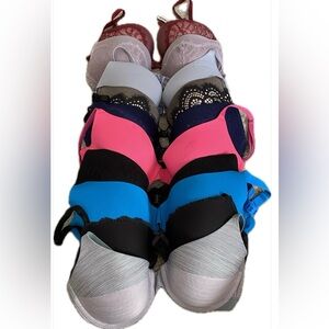 TEN (10) VERY LIGHTLY WORN Victoria Secret/PINK 32D BRA LOT!!